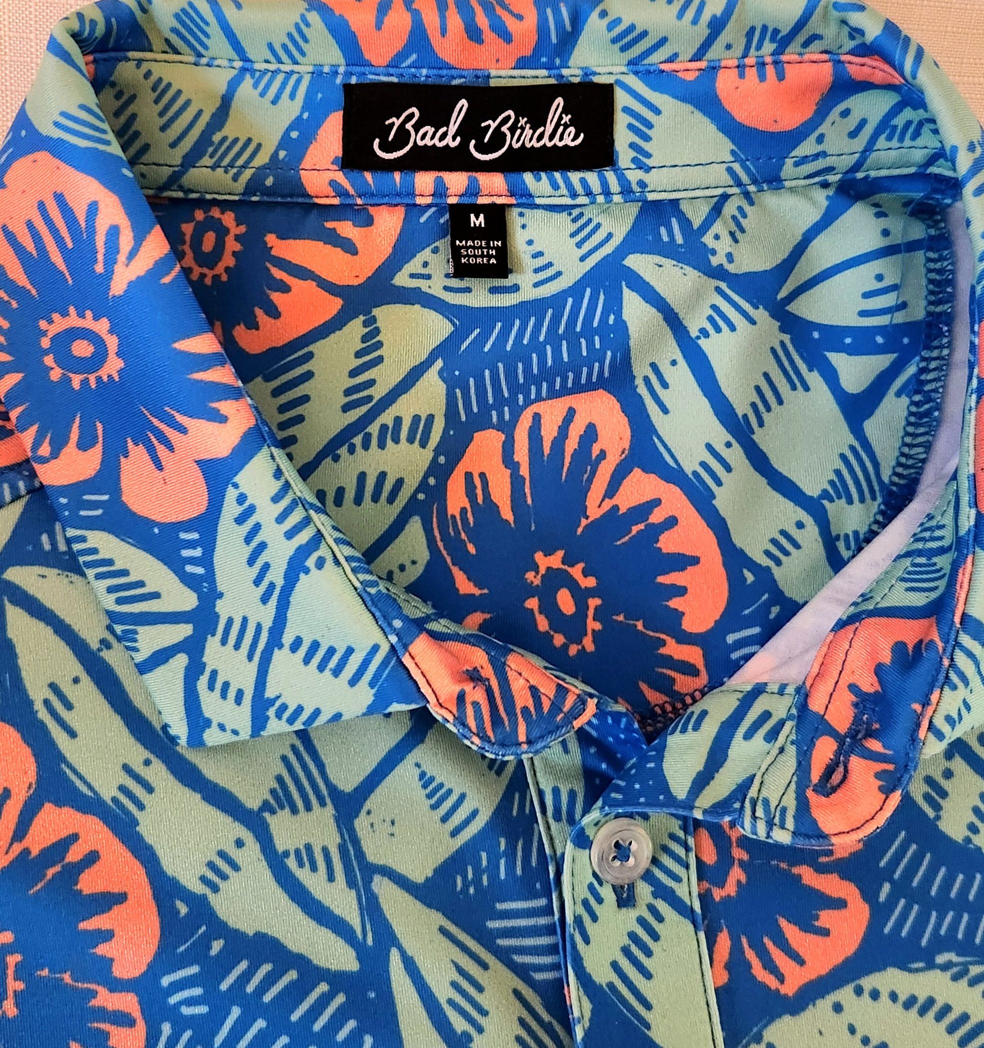 Bad Birdie Bad Birdie Golf Polo Shirt Men's Size Medium Blue Floral Size US M / EU 48-50 / 2 - 3 Thumbnail