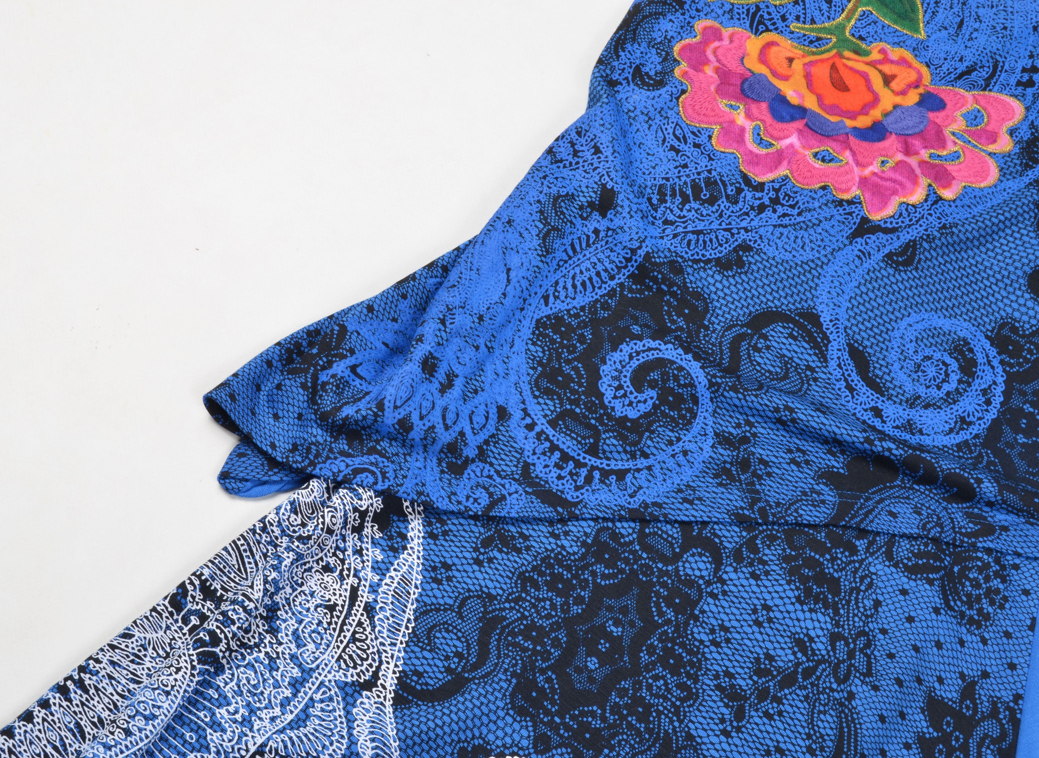 Desigual Desigual Y2K Psychedelic Blue Sleeveless Asymmetrical Dress Size S / US 4 / IT 40 - 6 Thumbnail