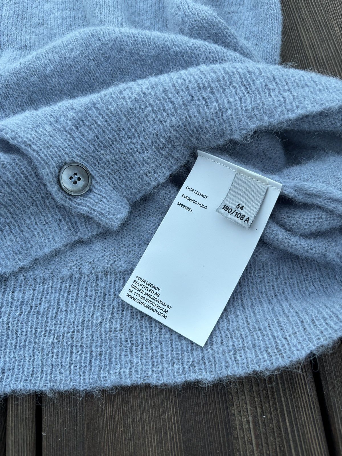 Our Legacy Our Legacy Evening Polo Livid Blue Fuzzy Alpaca Size US L / EU 52-54 / 3 - 11 Thumbnail
