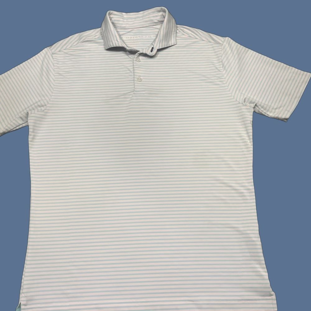 Mizzen+Main Mizzen+Main Phil Mickelson Mens Polo Shirt Golf Size M Blue Stripe Shirt Mens Size US M / EU 48-50 / 2 - 1 Thumbnail