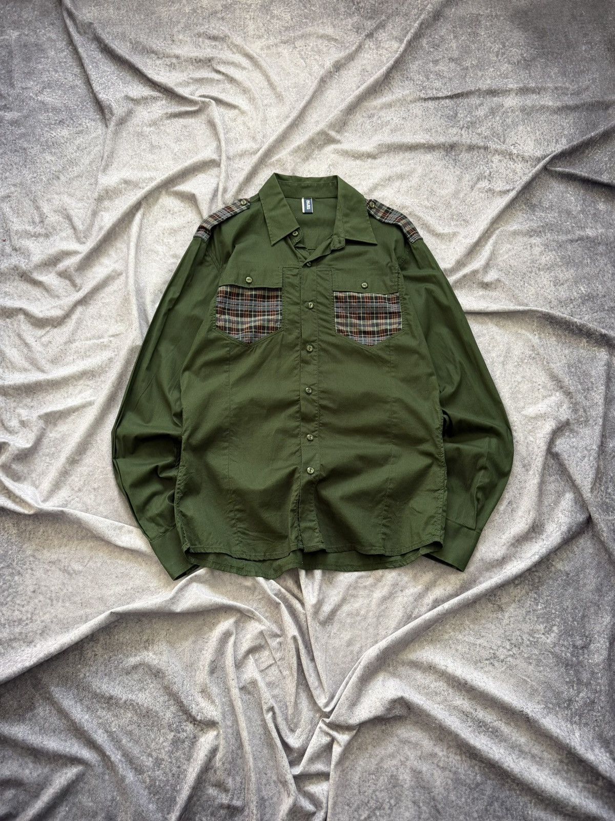 Jean Paul Gaultier 00S Jean Paul Gaultier Green Military Style Shirt Jacket Size US M / EU 48-50 / 2 - 1 Thumbnail