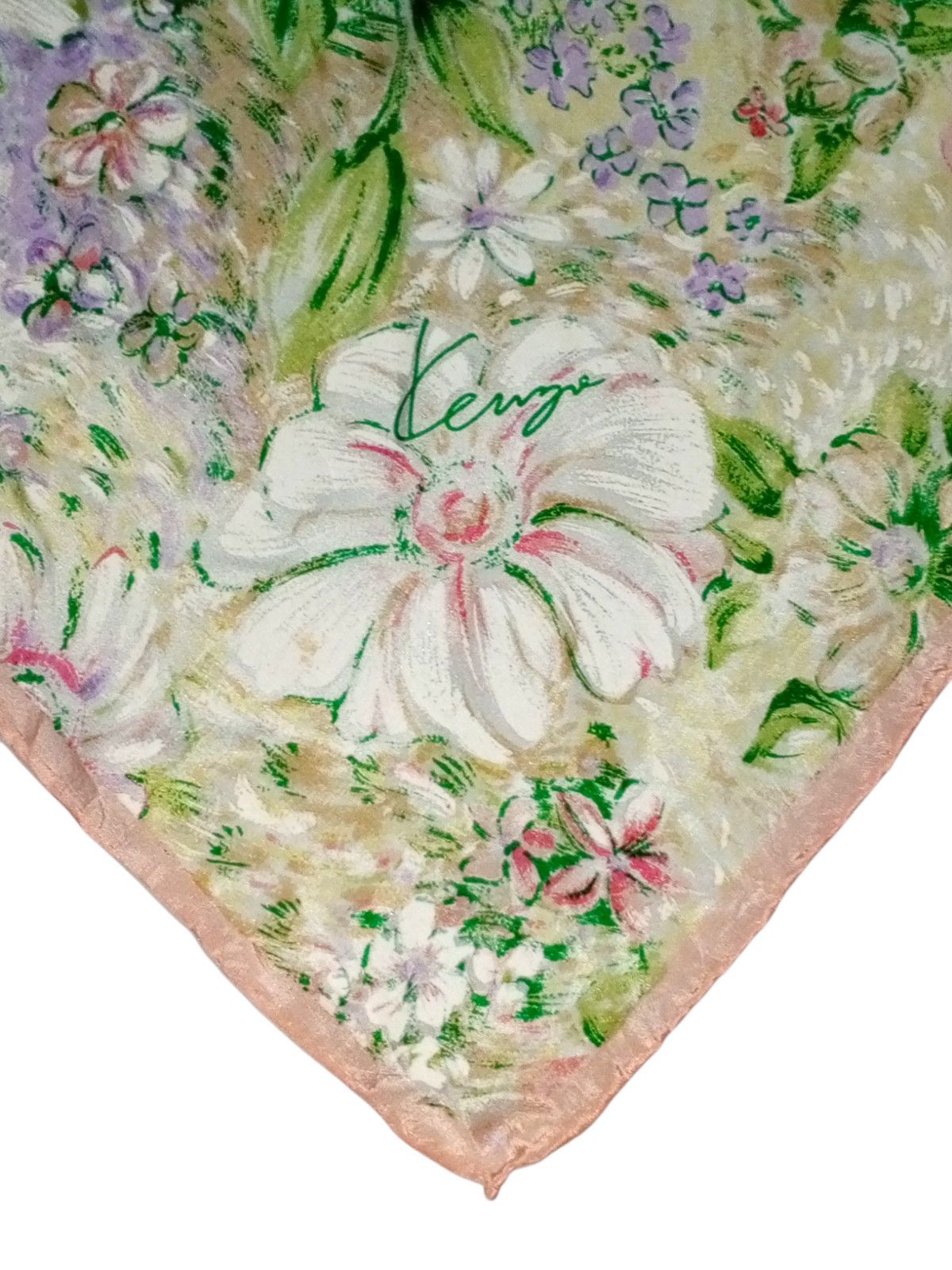 Kenzo KENZO PARIS France Floral Flowers Oversized XXL Silk Scarf Size ONE SIZE - 4 Thumbnail