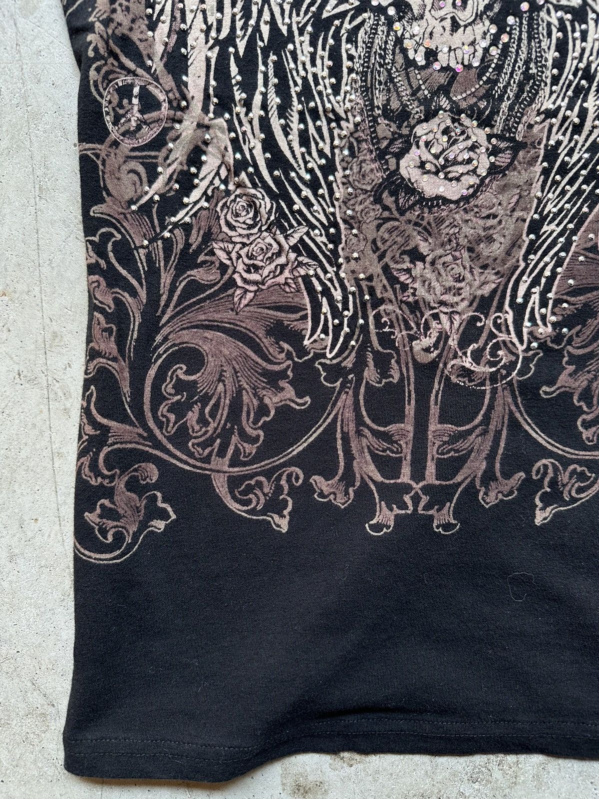 Affliction Y2K Vintage Grunge Black Skull print shirt Size M / US 6-8 / IT 42-44 - 4 Thumbnail