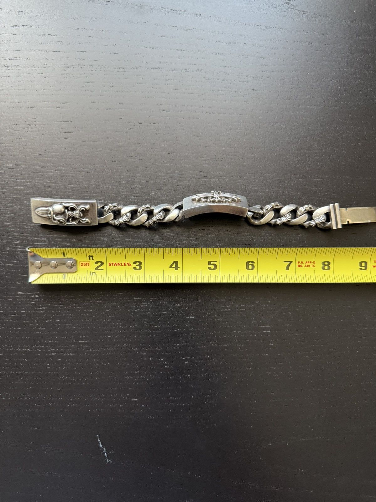 Chrome Hearts DOUBLE ID DIAMOND FLORAL HEART DAGGER FANCY 8 LINK Size ONE SIZE - 8 Thumbnail
