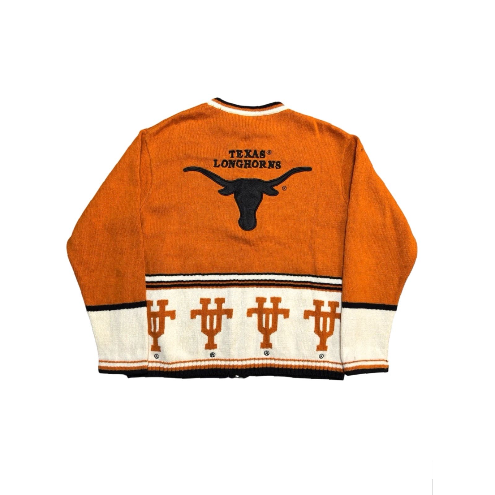 Vintage VINTAGE Birch Bros Texas Longhorns Hook Em 80s Full Zip Cardigan Sweater M Size M / US 6-8 / IT 42-44 - 2 Thumbnail