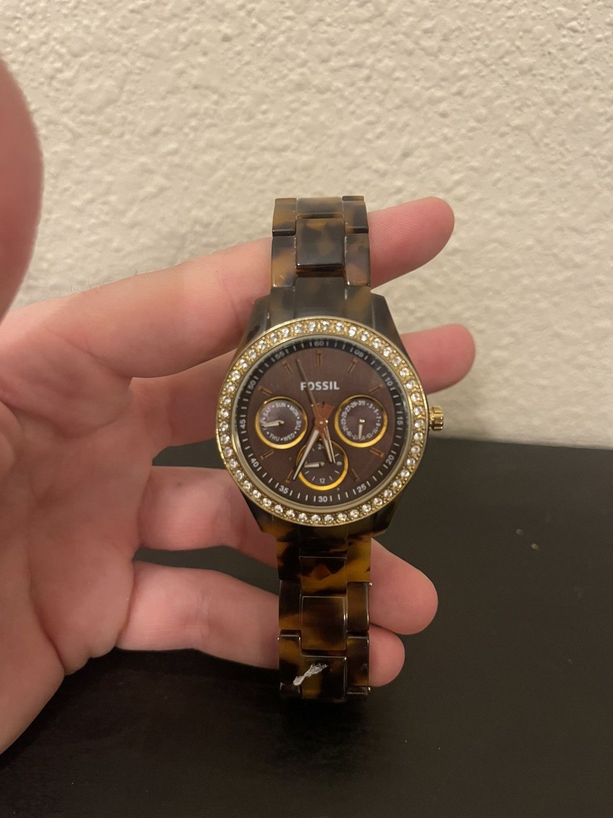 Fossil × Vintage Fossil Watch Womens STELLA Day Date 24H Gem Set Size ONE SIZE - 1 Thumbnail