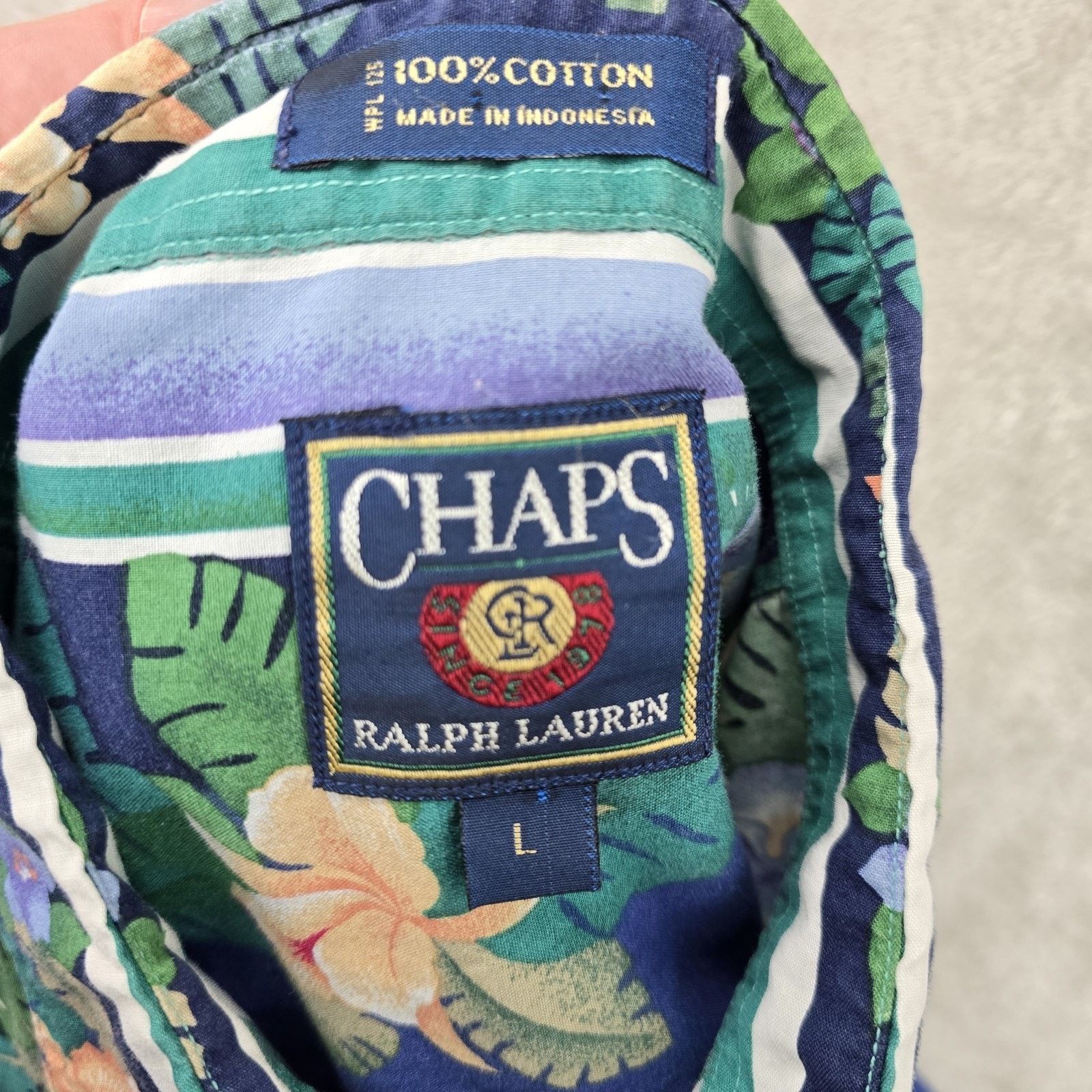 Ralph Lauren Chaps Ralph Lauren Shirt Mens Large Hawaiian Floral Vintage Size US L / EU 52-54 / 3 - 3 Thumbnail
