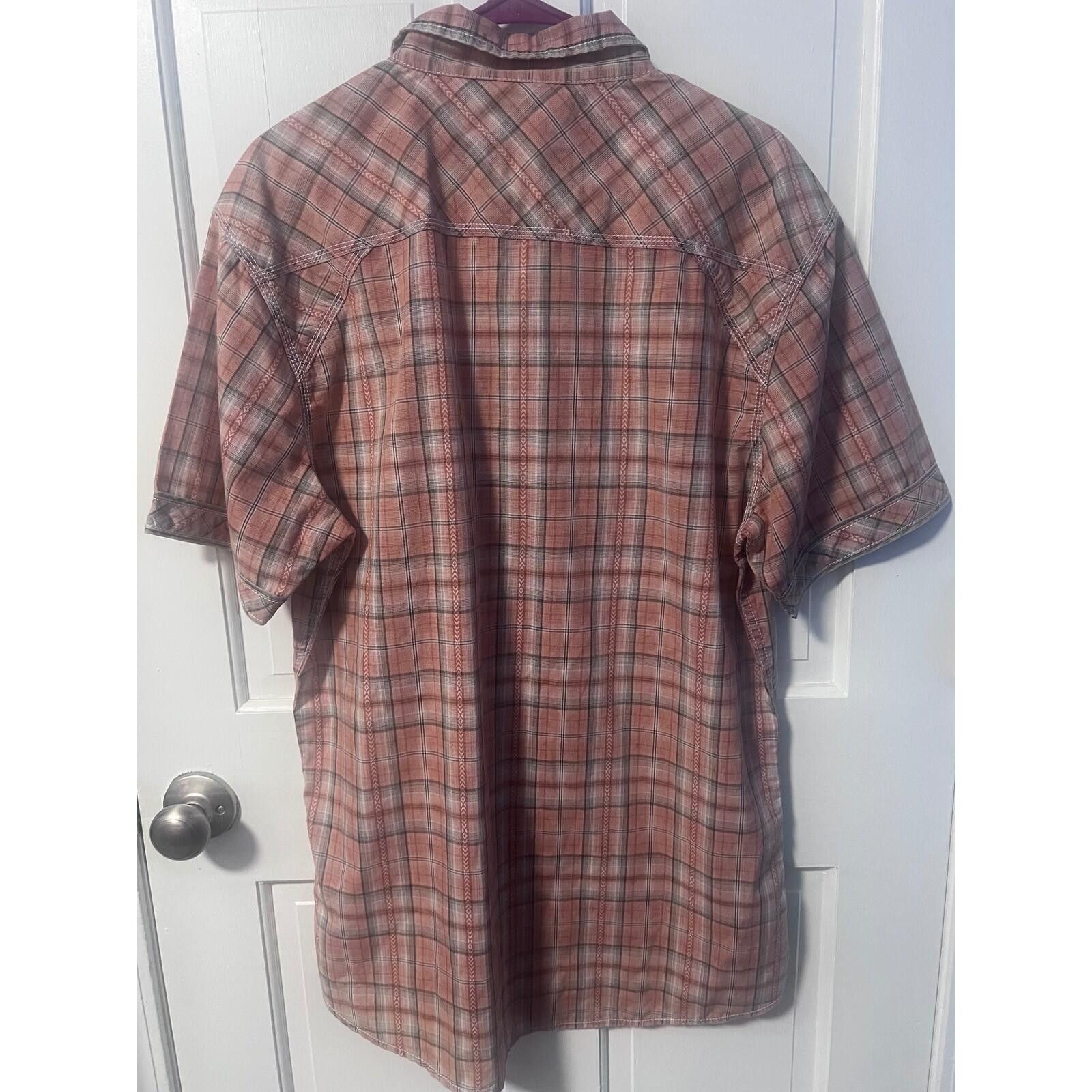 Other BKE Vintage Shirt Mens 2XL Salmon Plaid Western Pearl Snap Size US XXL / EU 58 / 5 - 5 Thumbnail