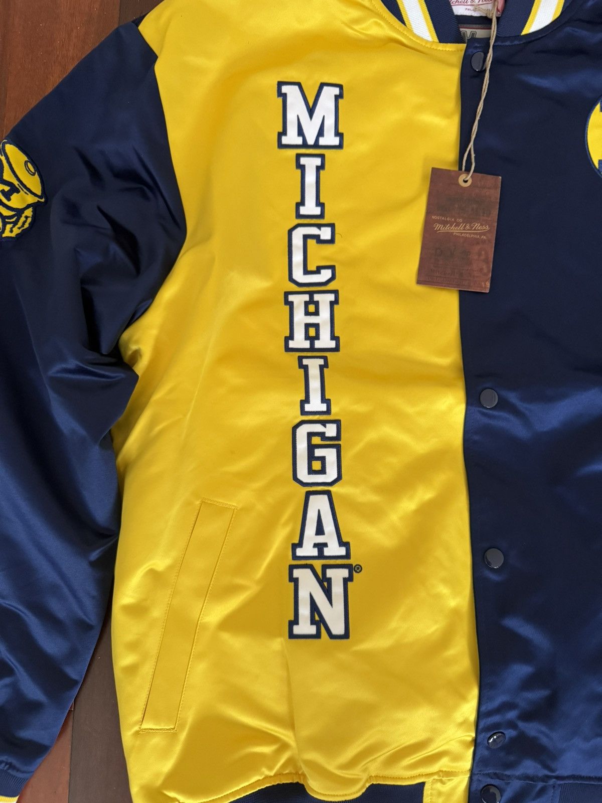 Mitchell & Ness Michigan University Mitchell & Ness Letterman Jacket Size US XXL / EU 58 / 5 - 6 Thumbnail