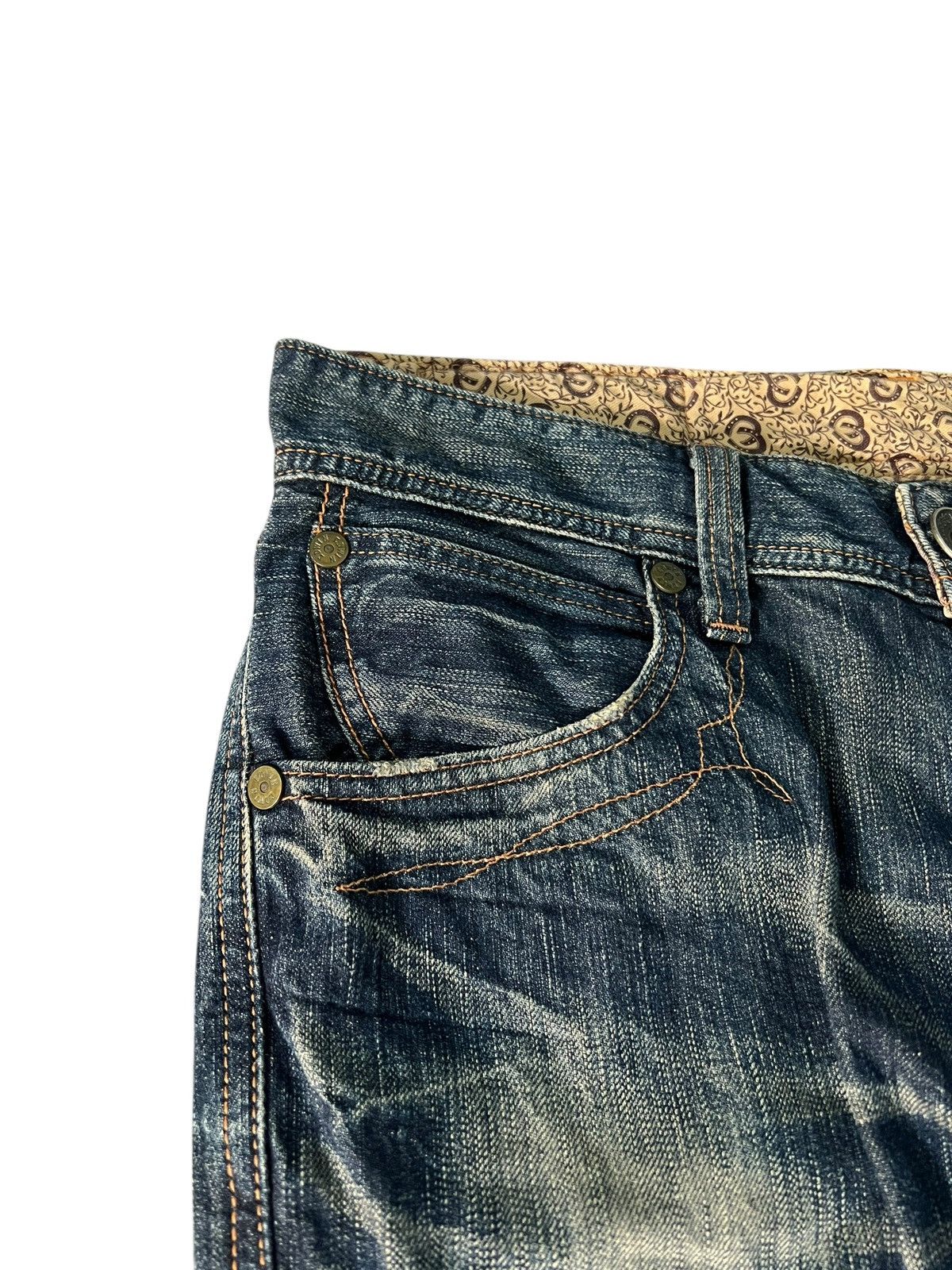 Edwin × If Six Was Nine × Le Grande Bleu (L.G.B.) 💥FLARE💥VINTAGE EDWIN 503 BLUE TRIP NICE DESIGN Size US 33 - 5 Thumbnail
