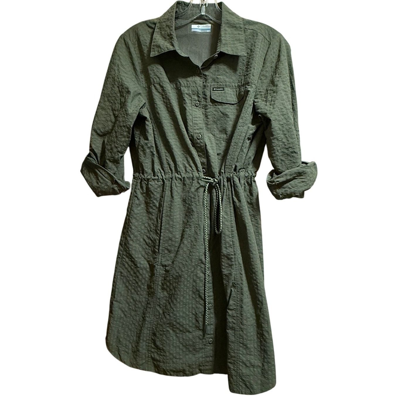 Columbia Columbia Sportswear Green Cinch Waist Shirt Dress - Small Size S / US 4 / IT 40 - 1 Thumbnail