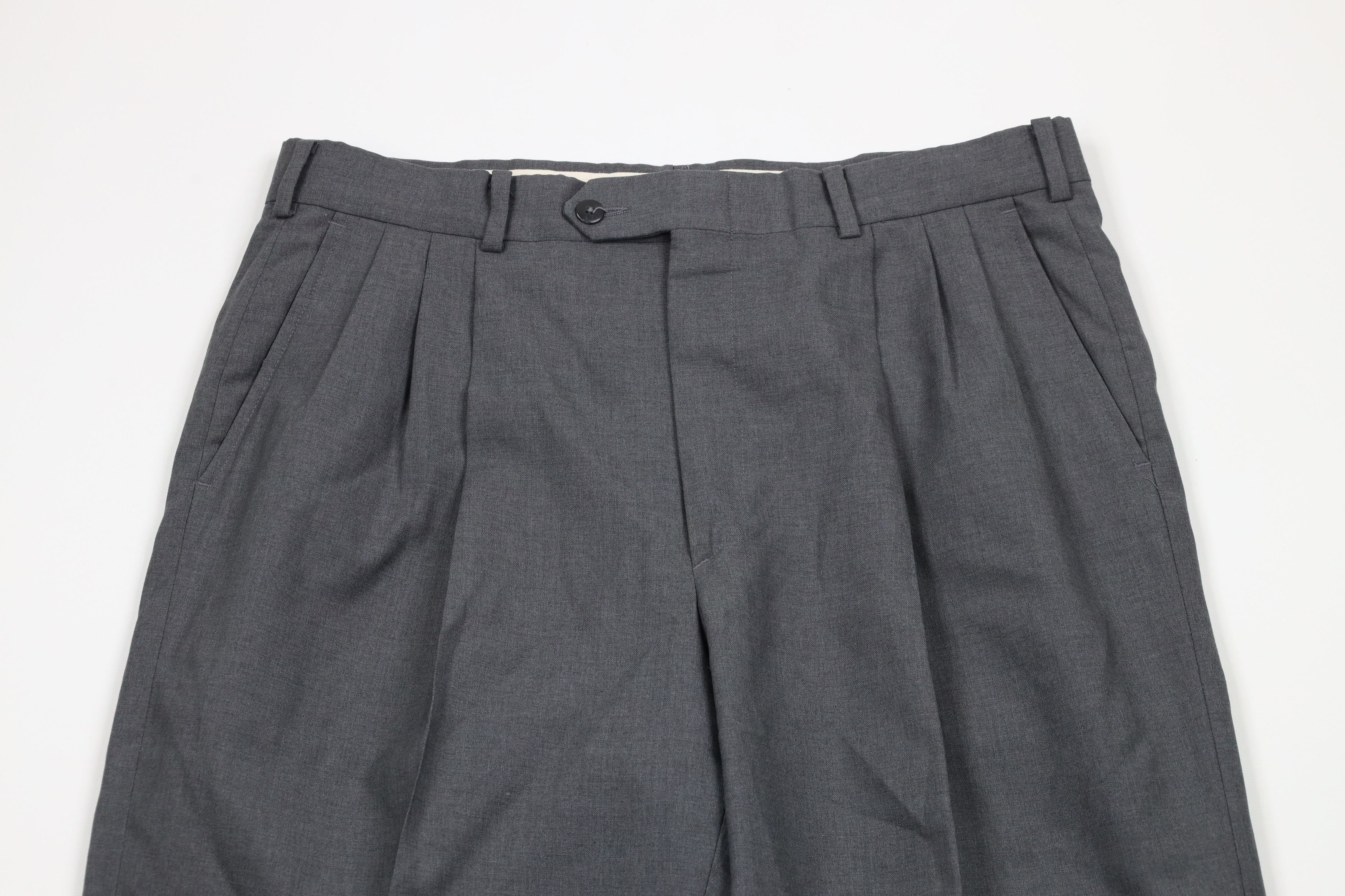 Vintage Vintage 70s Streetwear Cuffed Wide Leg Chino Pants Gray Size US 34 / EU 50 - 2 Thumbnail