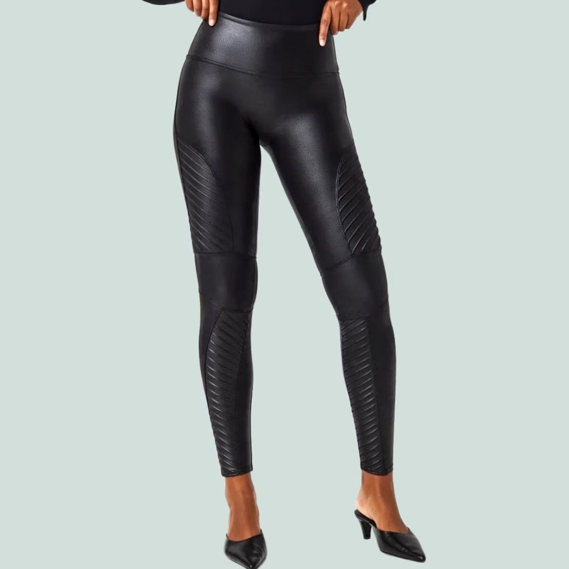Spanx SPANX Faux Leather Leggings SHINY MOTO BLACK Size Small Size 28" / US 6 / IT 42 - 1 Thumbnail