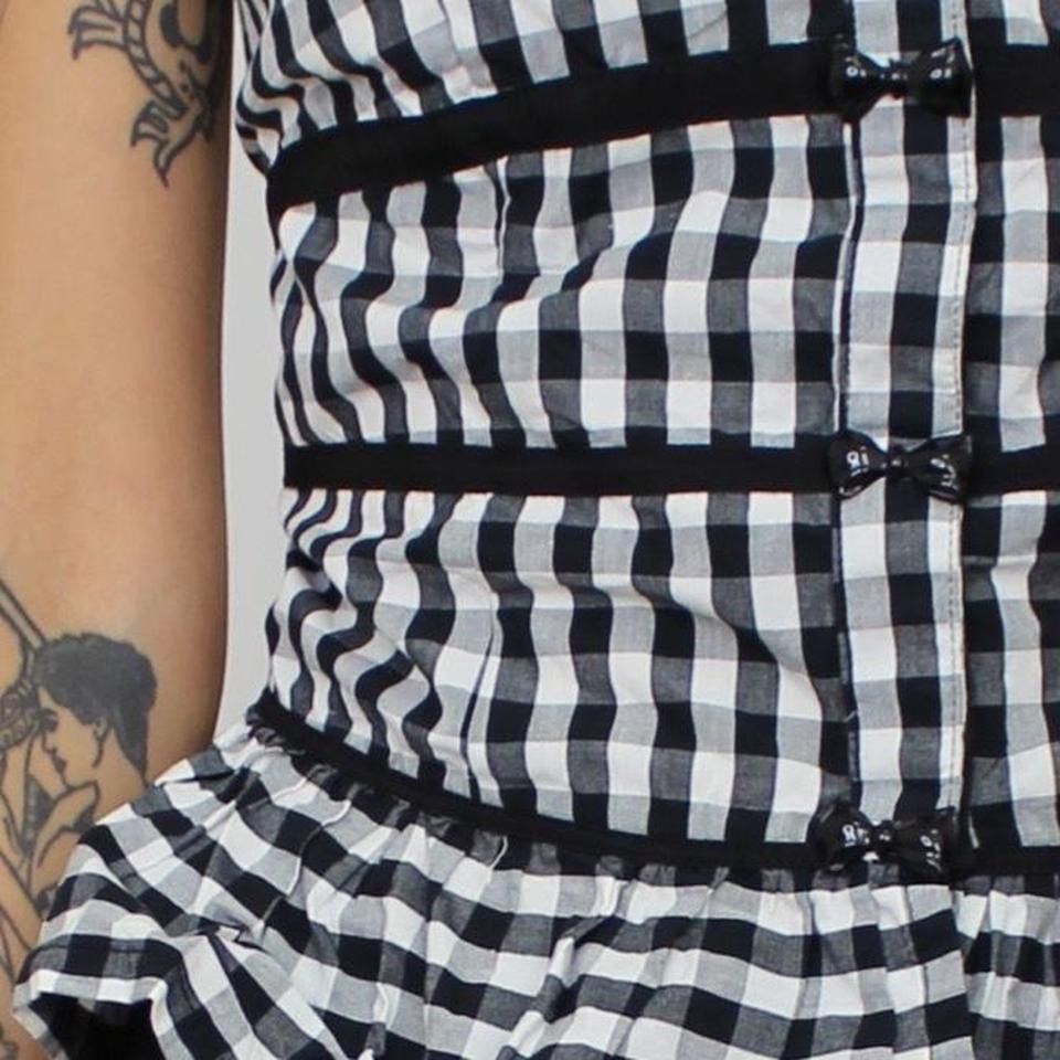 Vintage 🧺CHECK B/W TOP🧺 Size L / US 10 / IT 46 - 4 Thumbnail