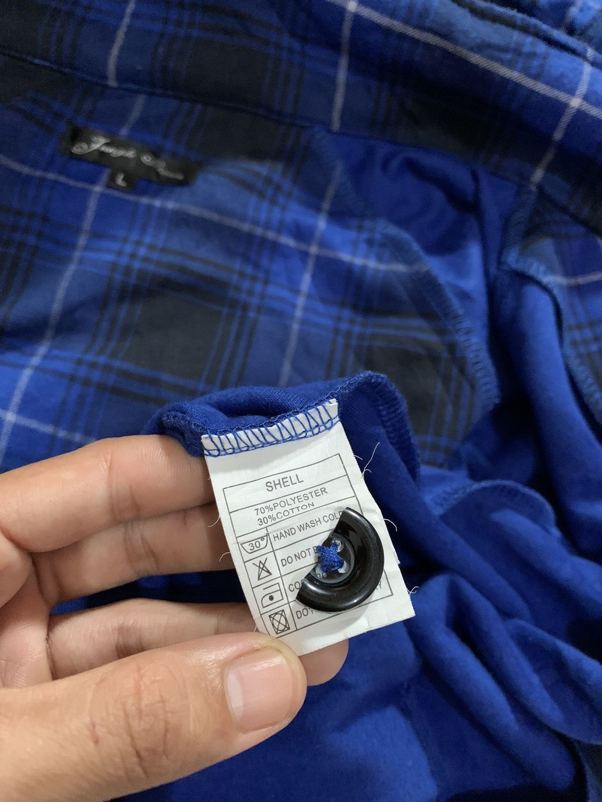 If Six Was Nine × Japanese Brand × Le Grande Bleu (L.G.B.) Jungle Strom Tartan Hoodies with mask Size US L / EU 52-54 / 3 - 8 Thumbnail