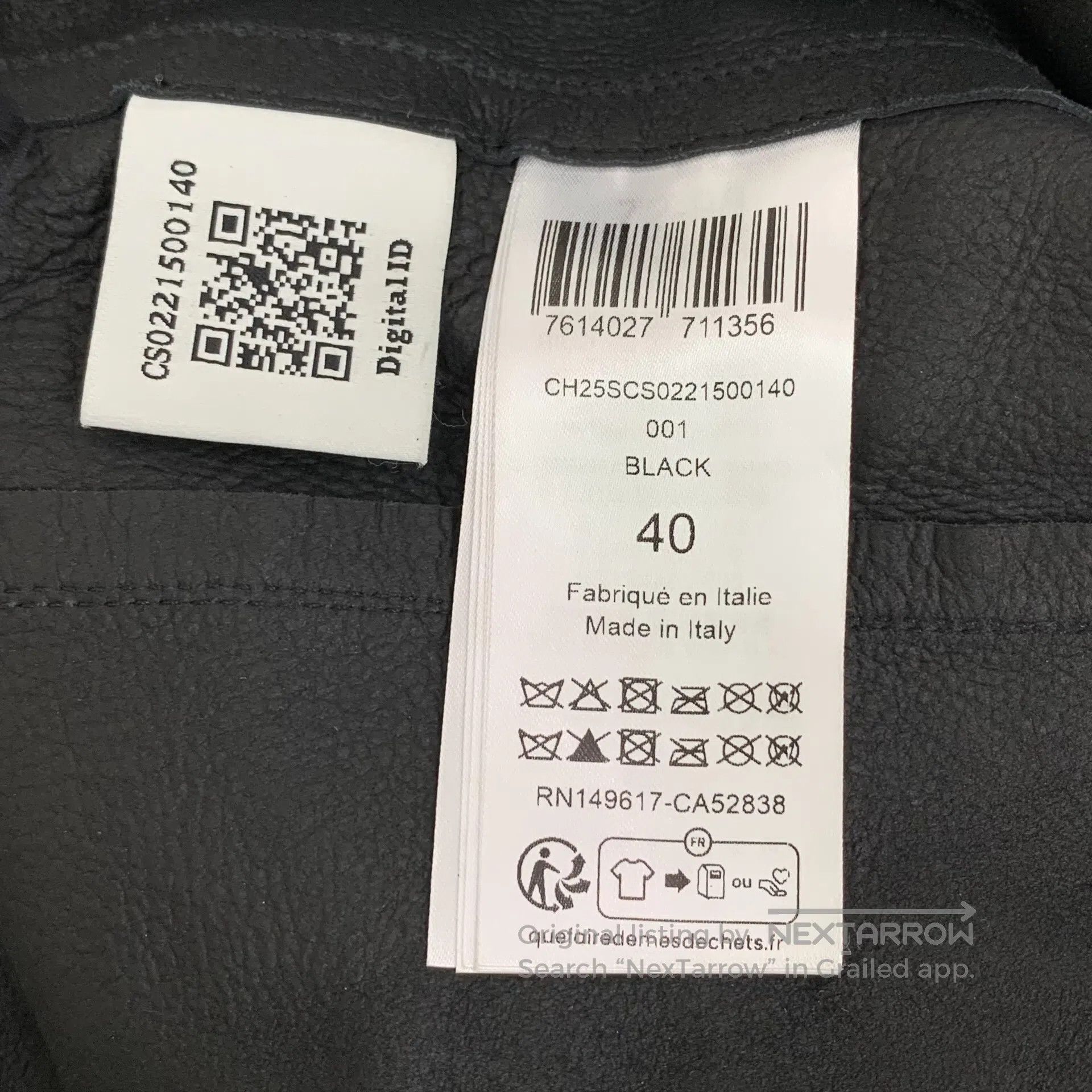 chloma Chloe size L Black Leather Laced Casual Five-Quarter Short Size US 40 / EU 56 - 6 Thumbnail