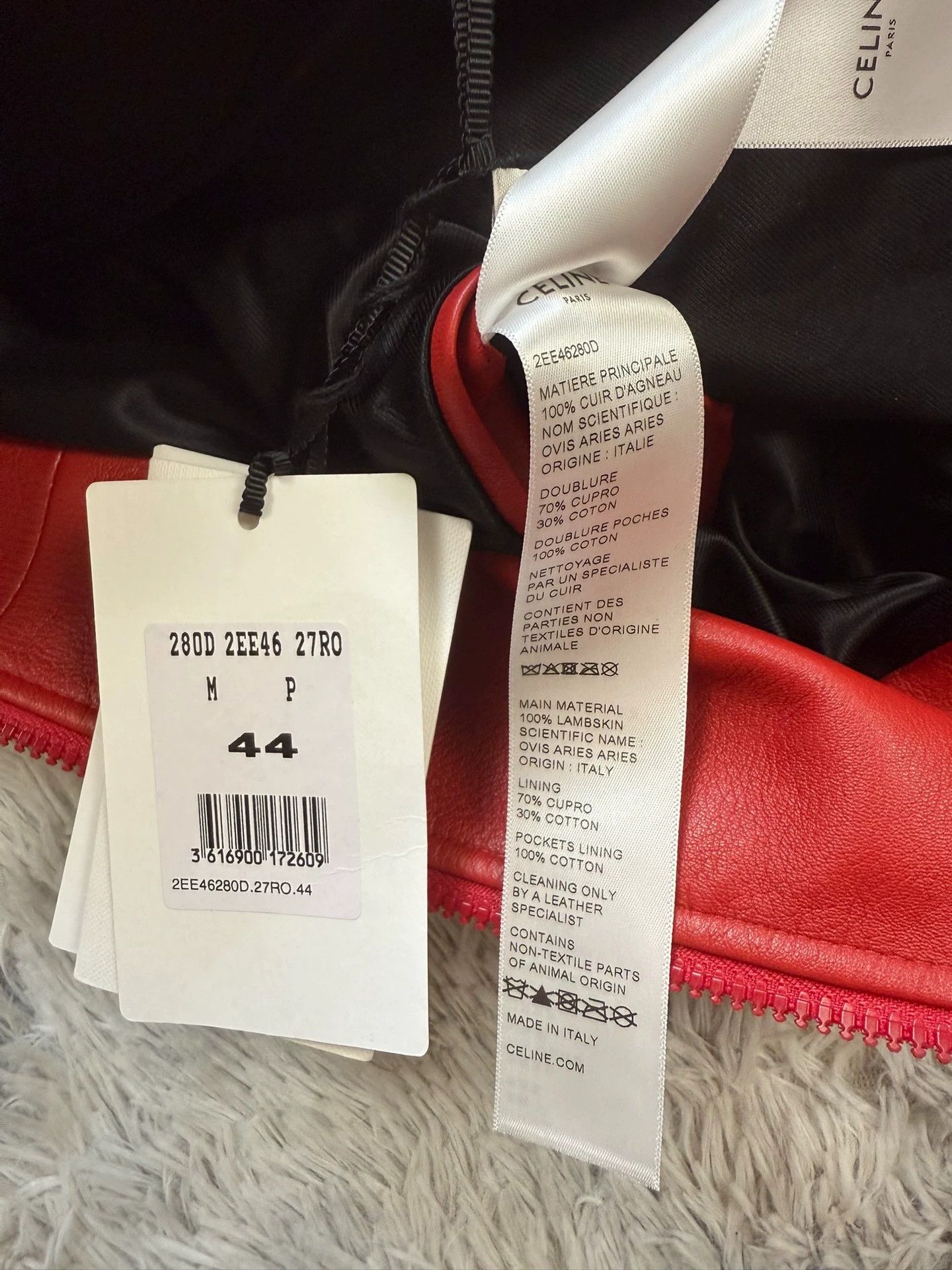 Celine Celine Red Rhinestone Leather Jacket Size US S / EU 44-46 / 1 - 6 Thumbnail
