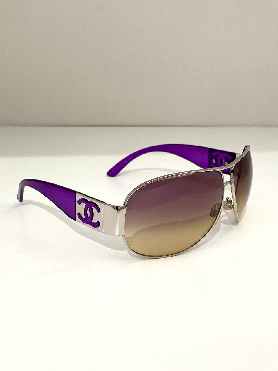 Chanel Chanel CC Logo Oversized Wrap Aviator 4128 Sunglasses Y2K Size ONE SIZE - 3 Thumbnail