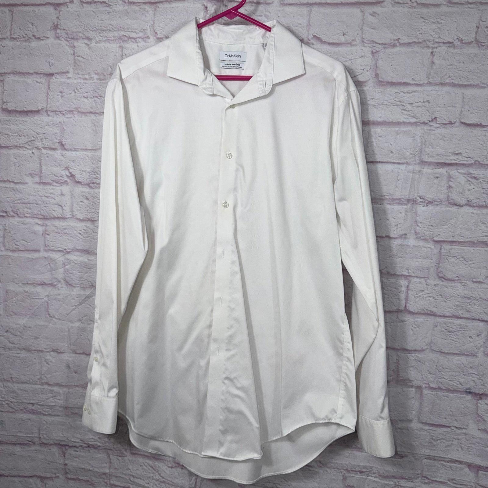 Calvin Klein Calvin Klein Infinite Non Iron Slim Fit Dress Shirt 17 34/35 Size 44R - 1 Thumbnail