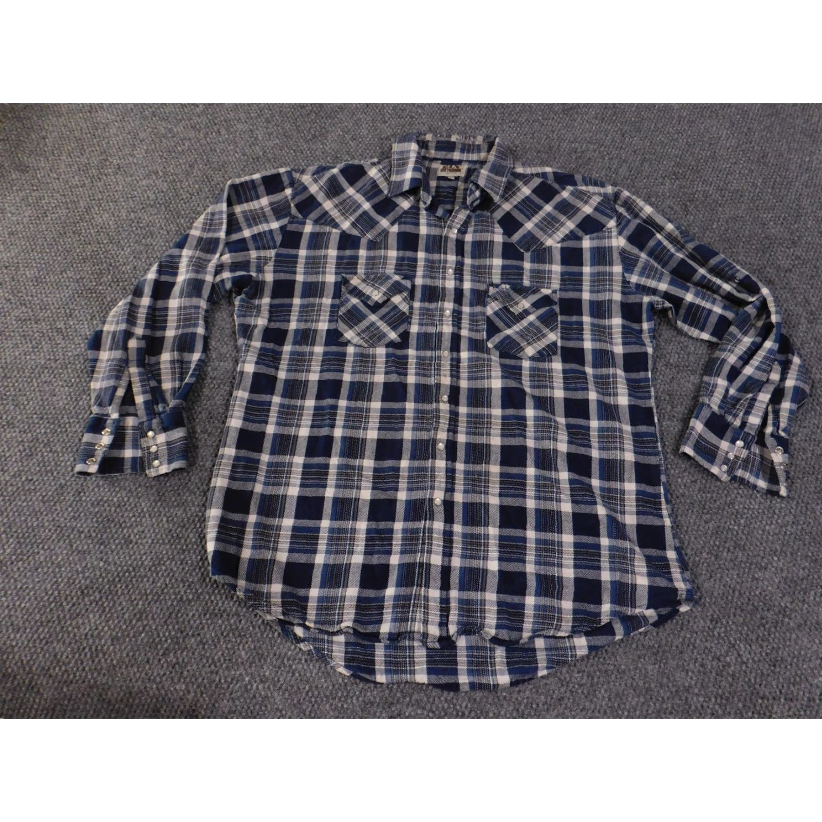 Vintage VINTAGE Ely Cattleman Shirt Mens XLT Blue Plaid Western Pearl Snap Size US XL / EU 56 / 4 - 2 Thumbnail