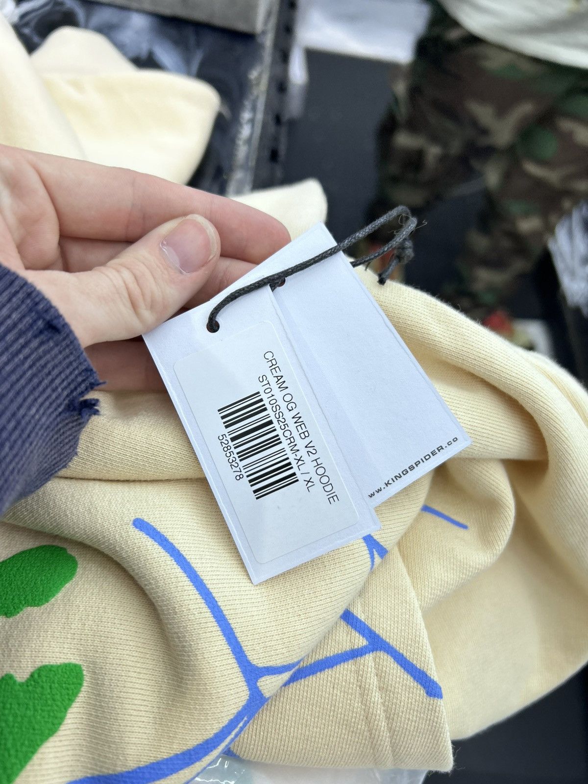 Sp5der Sp5der Web V2 Hoodie Cream Green Blue Size XL Size US XL / EU 56 / 4 - 11 Thumbnail