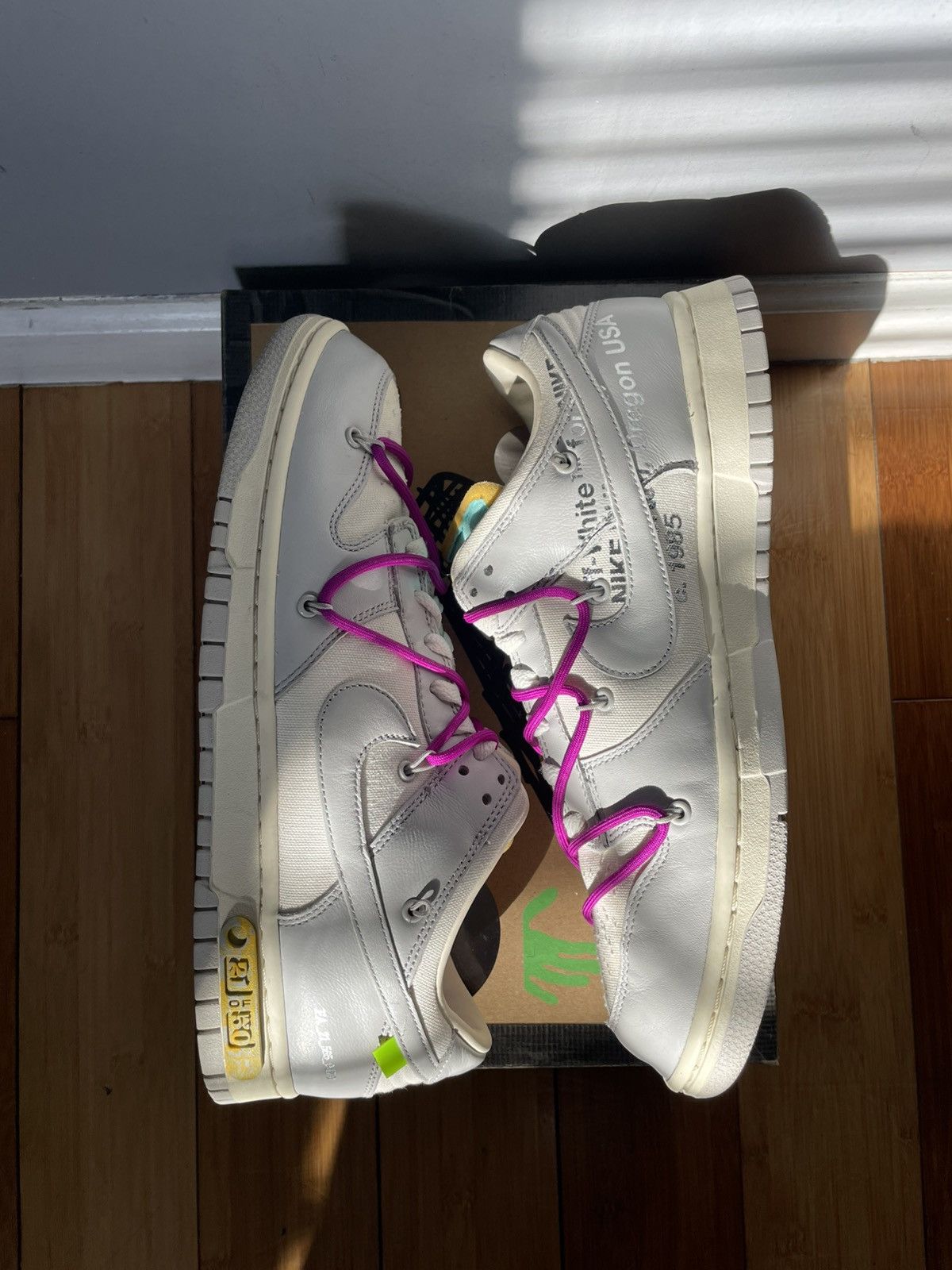 Nike × Off-White Nike Dunk Off White Lot 21 Of 50 Size US 10.5 / EU 43-44 - 6 Thumbnail