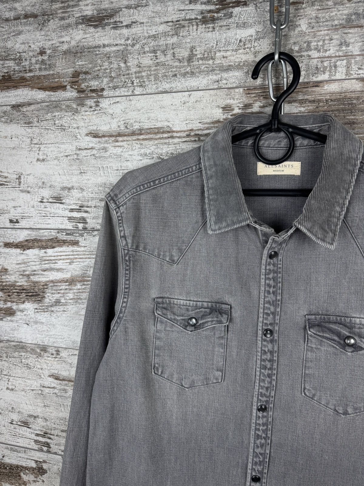 Allsaints Mens Vintage AllSaints Gamble ls shirts button up denim Size US M / EU 48-50 / 2 - 6 Thumbnail