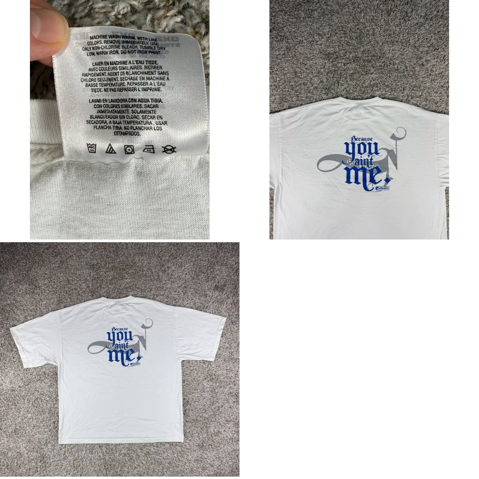 Vintage VINTAGE AND1 T-Shirt 2XL White Men Crew Neck Short Sleeve Hip Hop Dont Hate Me Because You Aint Me Tee Size US XXL / EU 58 / 5 - 8 Thumbnail