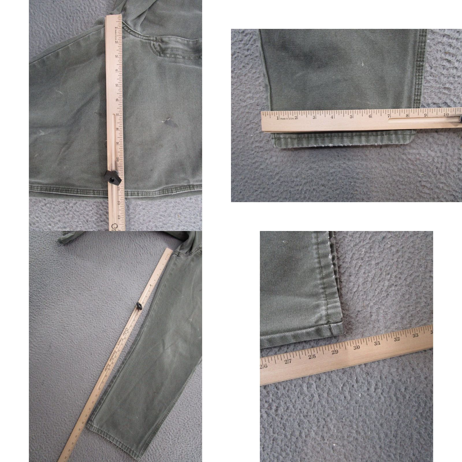 Dickies VINTAGE Dickies Carpenter Pants Green Canvas Workwear Jeans 36x30 THRASHED READ Size US 36 / EU 52 - 8 Thumbnail