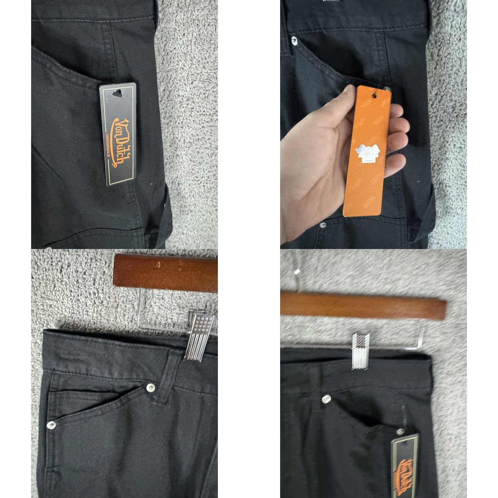 Von Dutch VON DUTCH Jeans Mens 30x32 Black Carpenter Workwear Logo Jeans Streetwear Size US 30 / EU 46 - 9 Thumbnail
