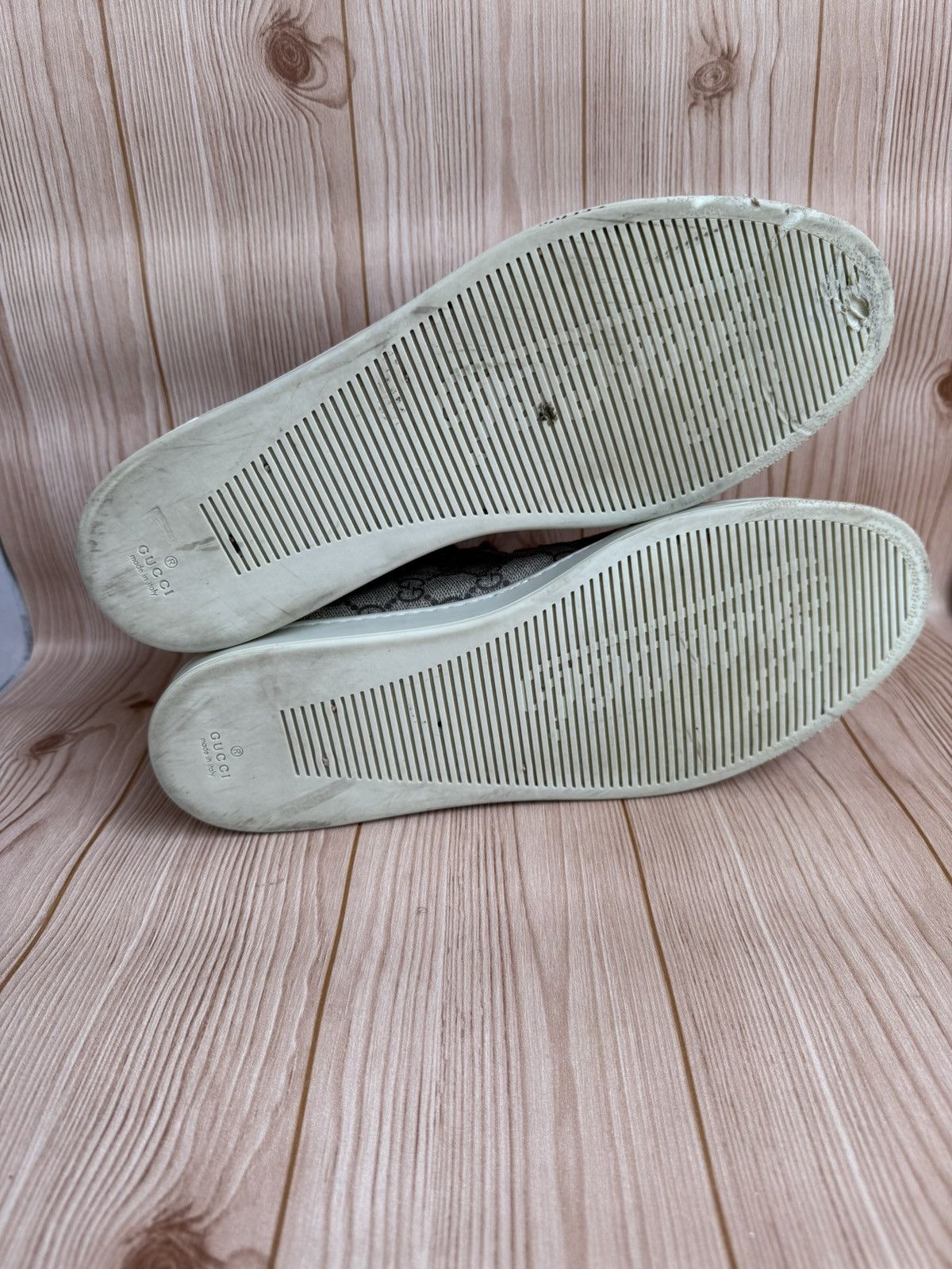 Gucci Crocodile trim Monogram sneakers Size US 12 / EU 45 - 21 Thumbnail