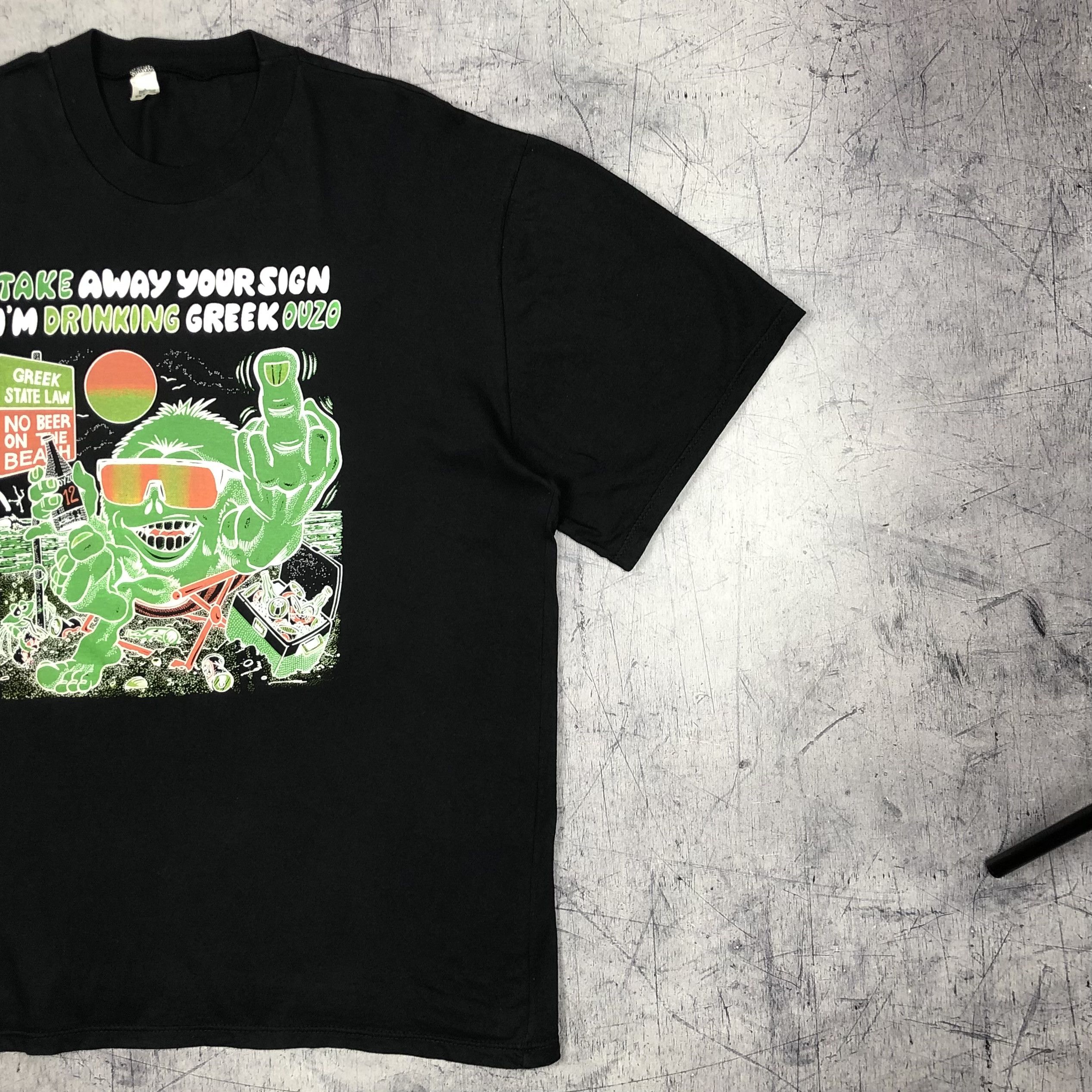 Vintage Vintage Drinking Greek Ouzo Adult Joke Tee Size US L / EU 52-54 / 3 - 5 Thumbnail