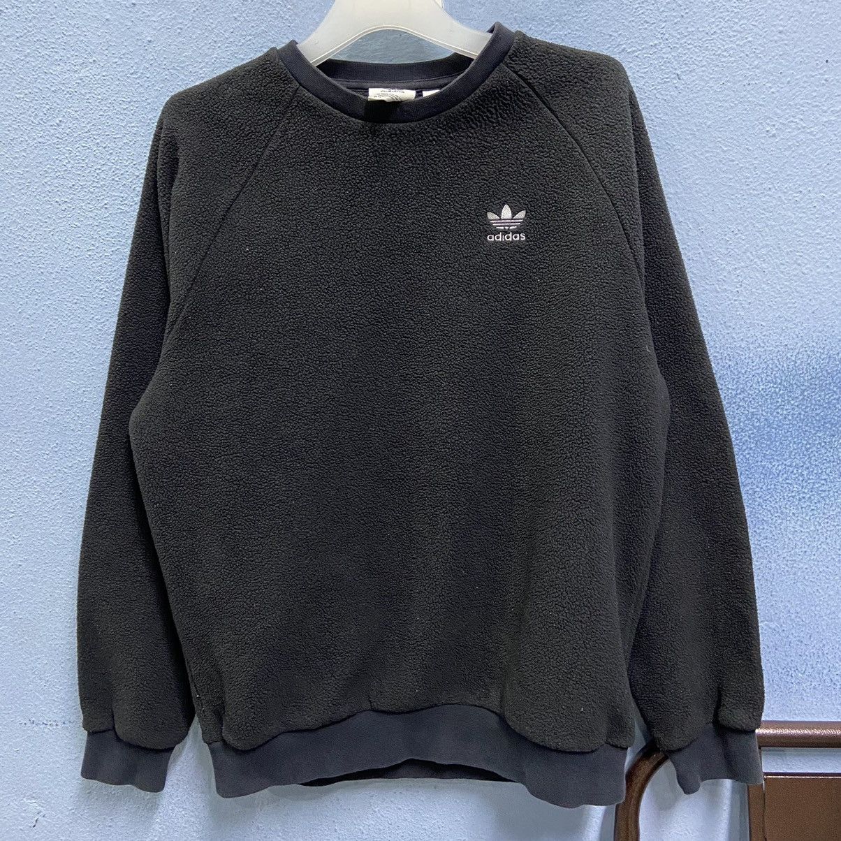 image of Adidas Fleece Sherpa Sweatshirt in Black, Men's (Size Small)