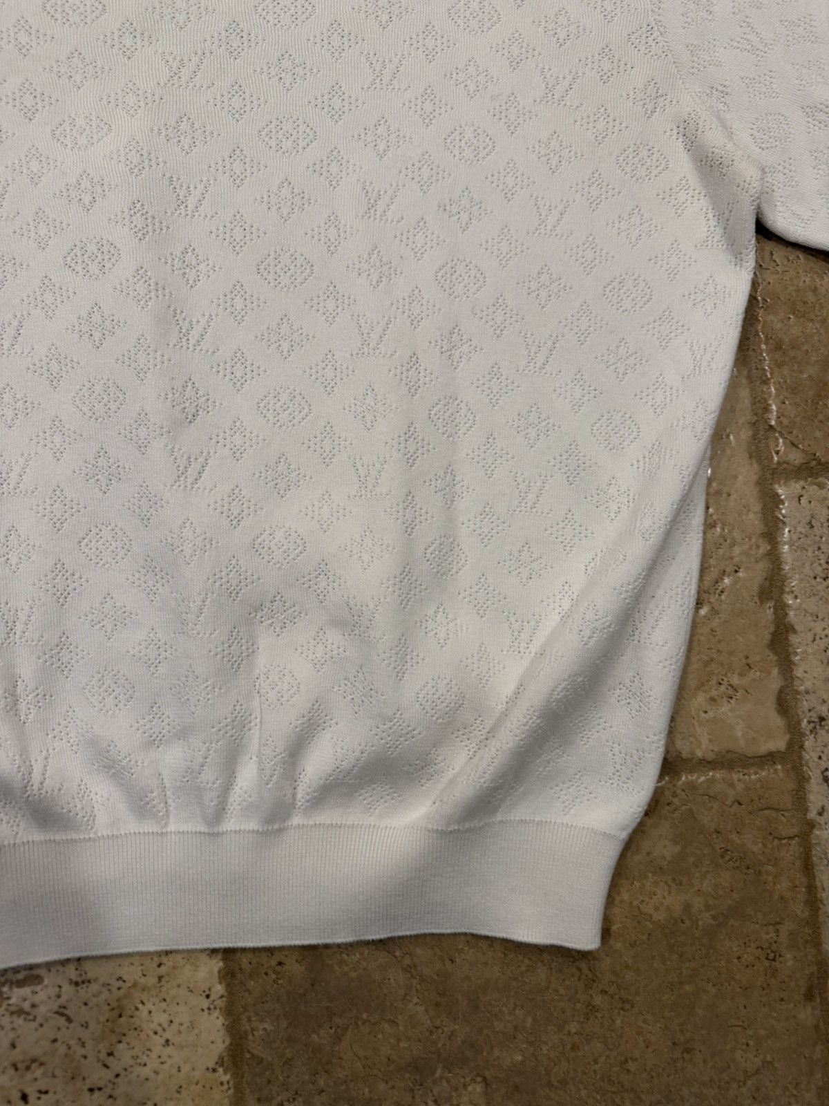 Louis Vuitton Louis Vuitton Monogram Pointelle Cotton Pullover Sweatshirt Size US XXL / EU 58 / 5 - 11 Thumbnail