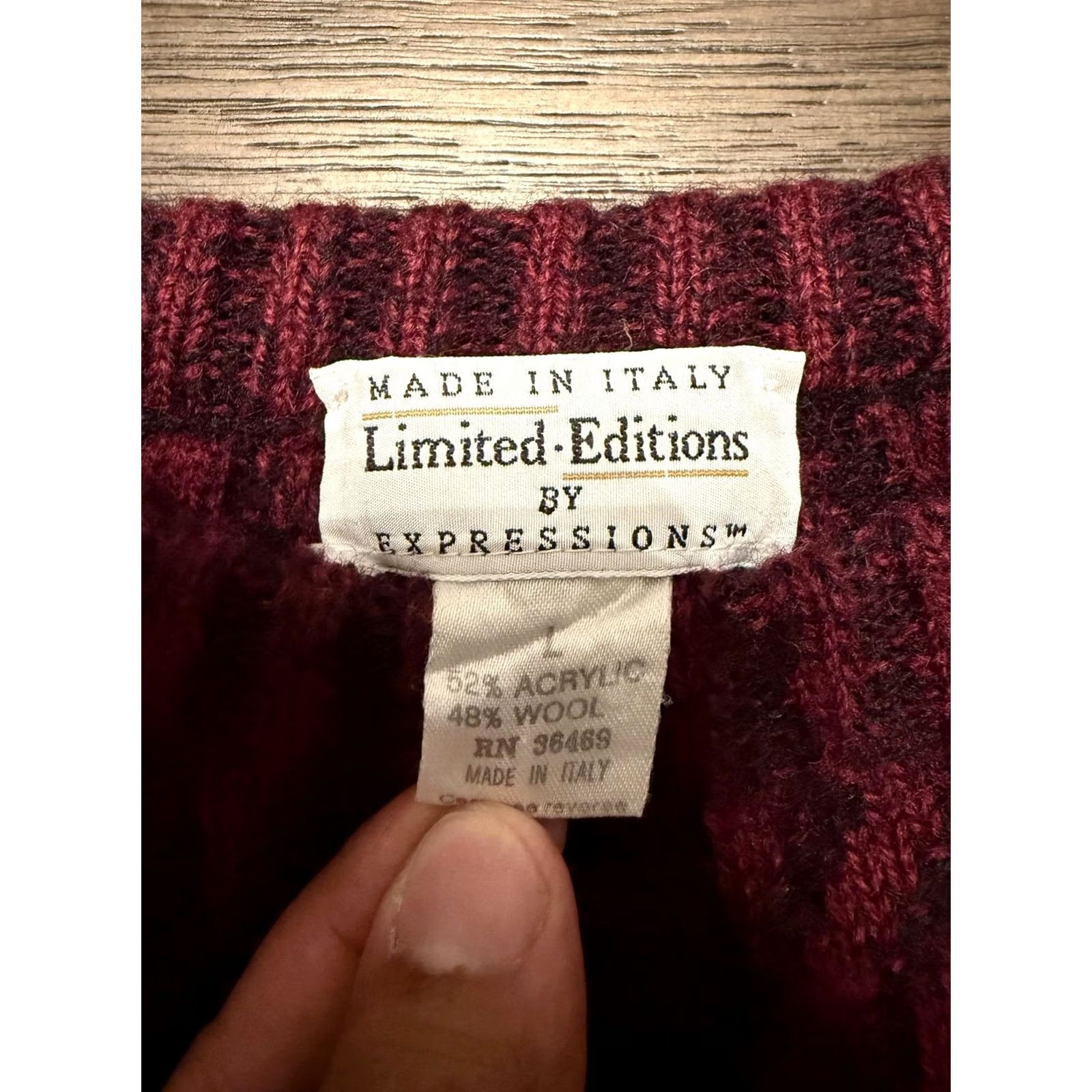Vintage VINTAGE Limited-Editions by Expressions Sweater Womens Large Red Cable Knit 80s Italy Pullover Crew Neck Wool Acrylic Knit Measurements Size L / US 10 / IT 46 - 2 Thumbnail