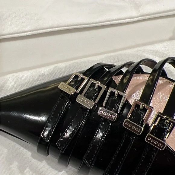Gucci Gucci Seraphine 75mm Leather Slingback Heels Size US 6 / IT 36 - 7 Thumbnail
