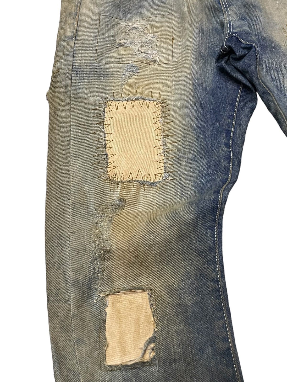 Japanese Brand × semanticdesign Sarada Japan Boro knee Patch Work Mud Wash Crotch Jeans Size US 30 / EU 46 - 7 Thumbnail