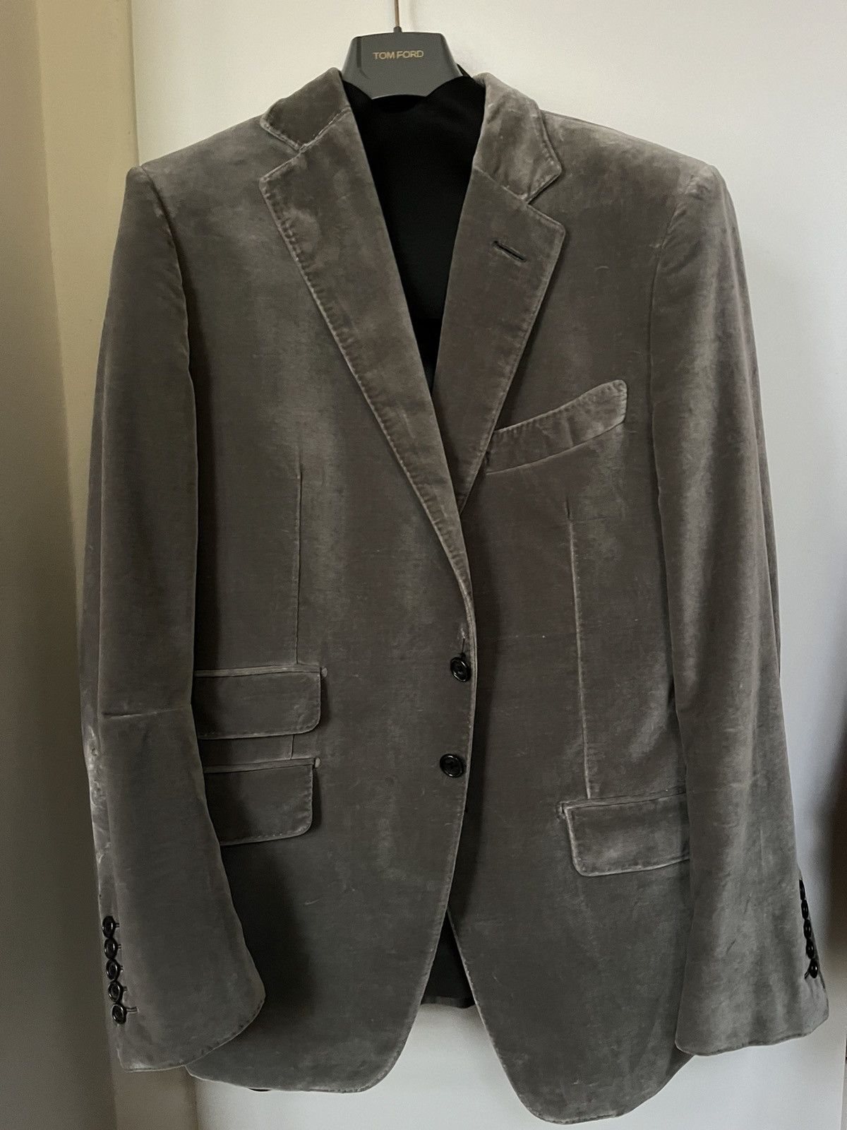 Tom Ford TOM FORD O’CONNOR GRAY VELVET BLAZER Size 52R - 1 Thumbnail