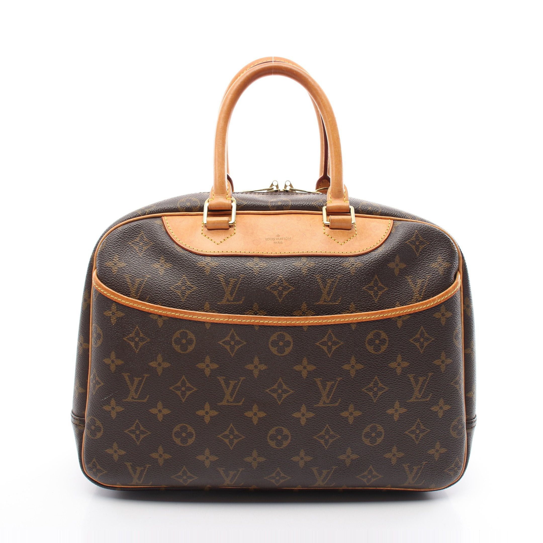Louis Vuitton Louis Vuitton Deauville Bowling Vanity Monogram Handbag Leather Brown Size ONE SIZE - 1 Thumbnail