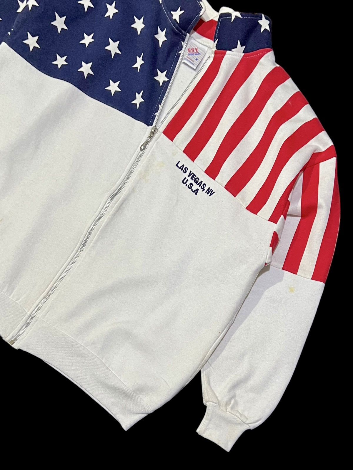 Vintage VINTAGE 90s AMERICAN FLAG SWEATER FULL ZIP Size US M / EU 48-50 / 2 - 6 Thumbnail