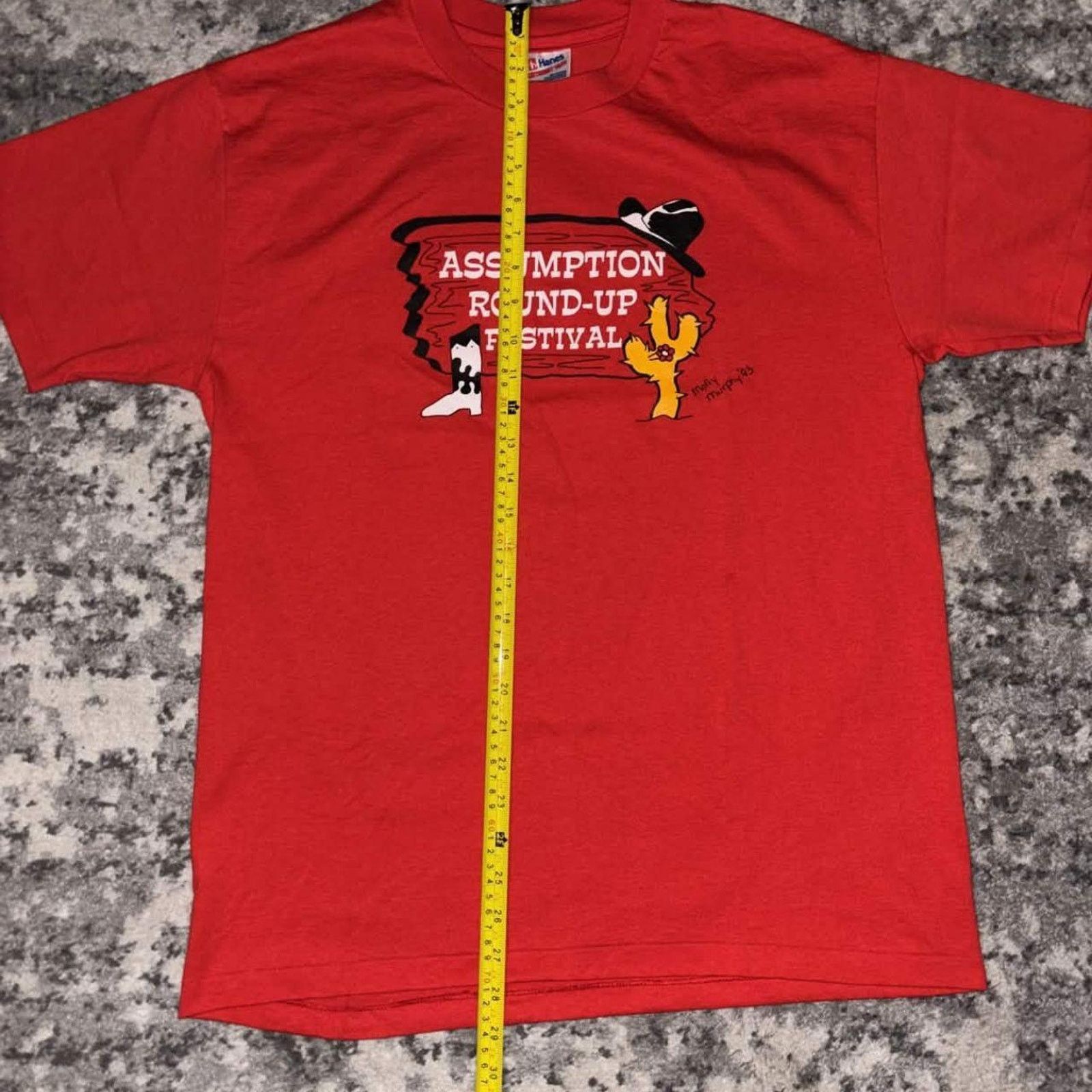 Vintage Vintage 80s / 90s Assumption Round Up Festival Tee Size US L / EU 52-54 / 3 - 5 Thumbnail