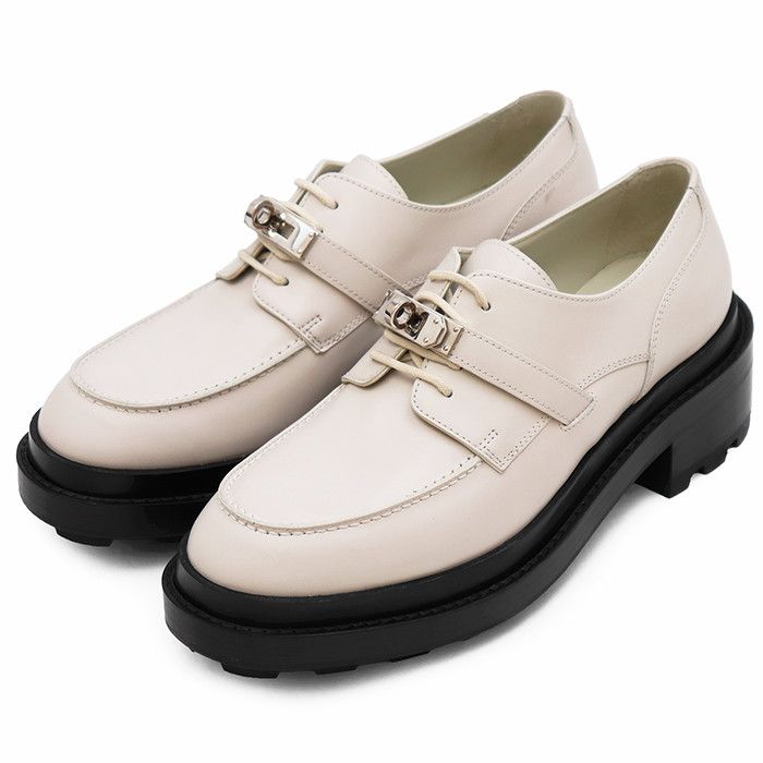 Hermes Hermes Hermes Leather Platform Loafers Leather Shoes WS222072Z DUTY FREE for USA Size ONE SIZE - 1 Thumbnail