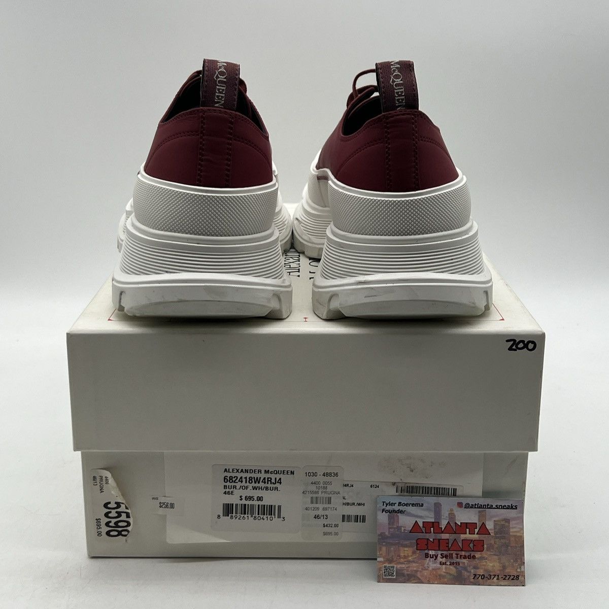 Alexander McQueen Alexander McQueen Red Tread Slick Low Sneakers Size US 12 / EU 45 - 3 Thumbnail