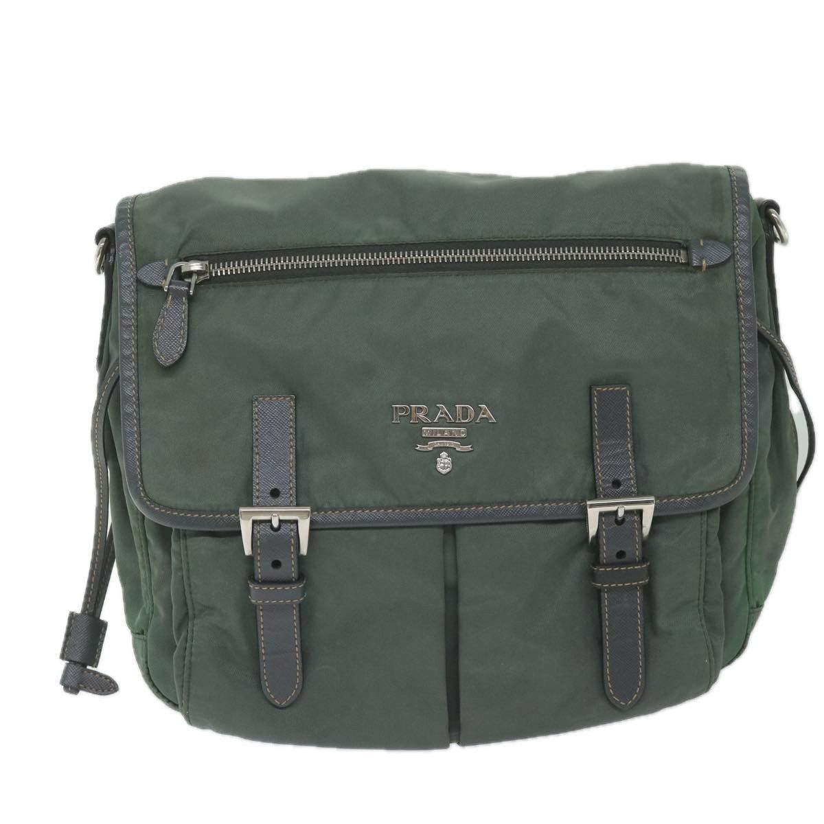 Prada Tessuto Khaki Synthetic Shoulder Bag (Pre-Owned) Size ONE SIZE - 1 Thumbnail