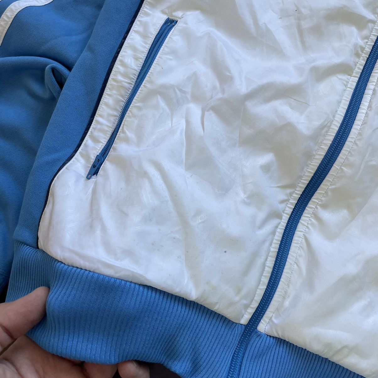 Adidas × Vintage 00s Adidas Track Jacket baby blue bomber sweatshirt allcourt Size US M / EU 48-50 / 2 - 7 Thumbnail