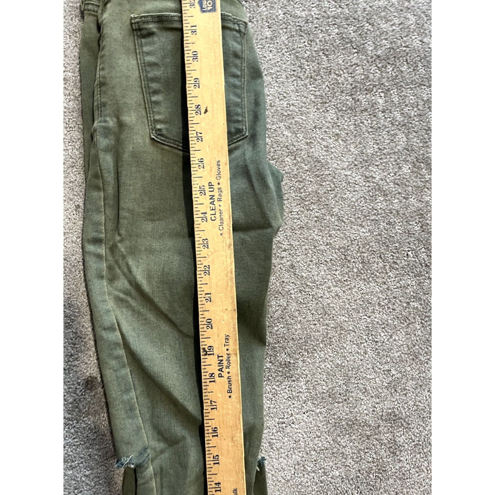 Vintage JUST BLACK Jeans Women's 26 Olive Green Cotton Stretch Skinny Denim Made in USA Jeans Size 26" / US 2 / IT 38 - 7 Thumbnail