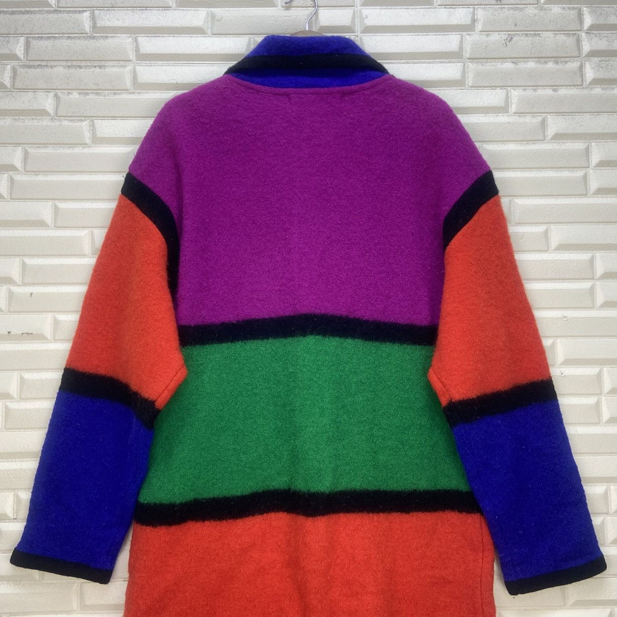 Japanese Brand 🔥I.B Diffusion Sport ColorBlock MultiColor Boiled Wool Coat Size M / US 6-8 / IT 42-44 - 9 Thumbnail