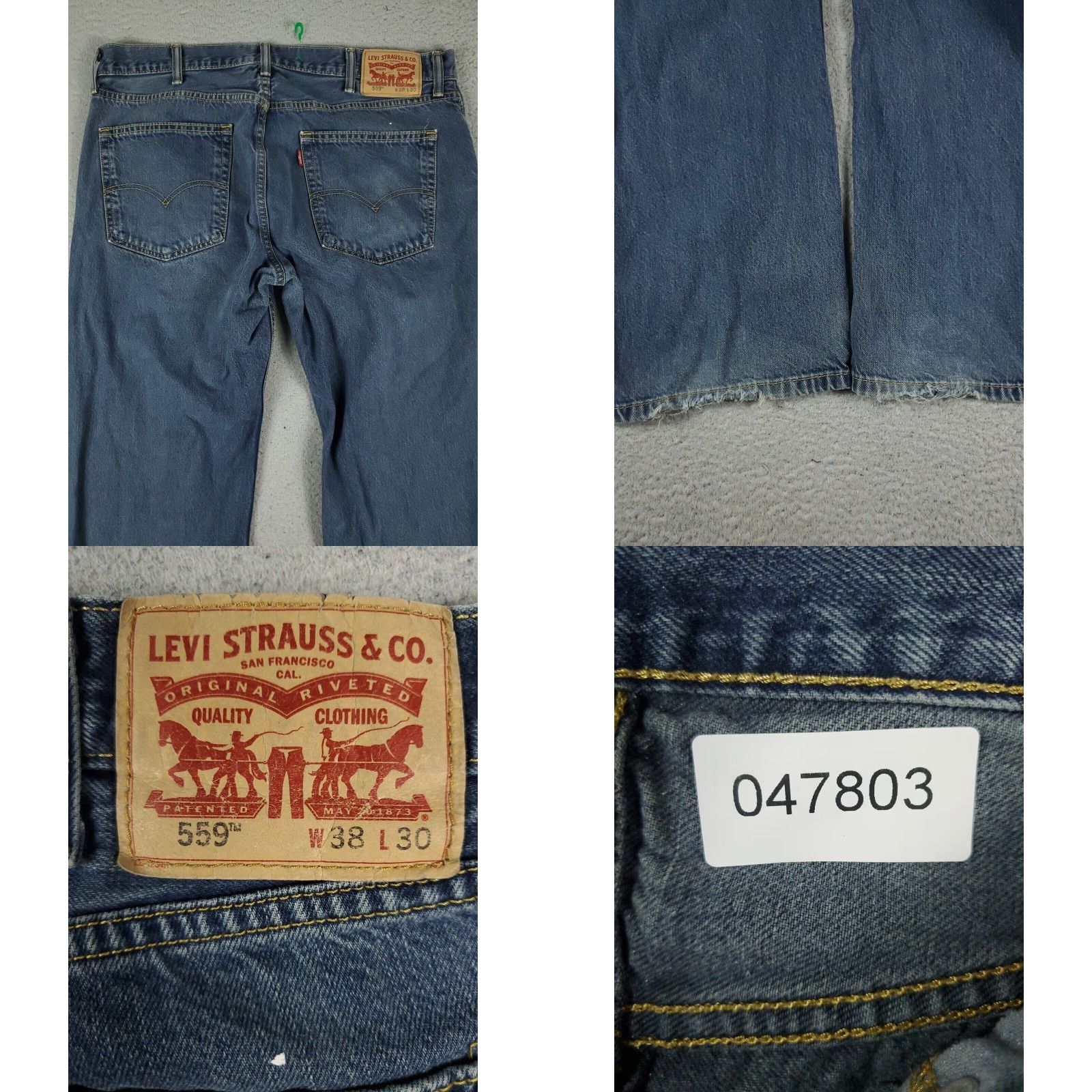 Levi's Levis 559 Relaxed Straight Leg Blue Jeans Mens 38x30 Regular Fit Size US 38 / EU 54 - 8 Thumbnail