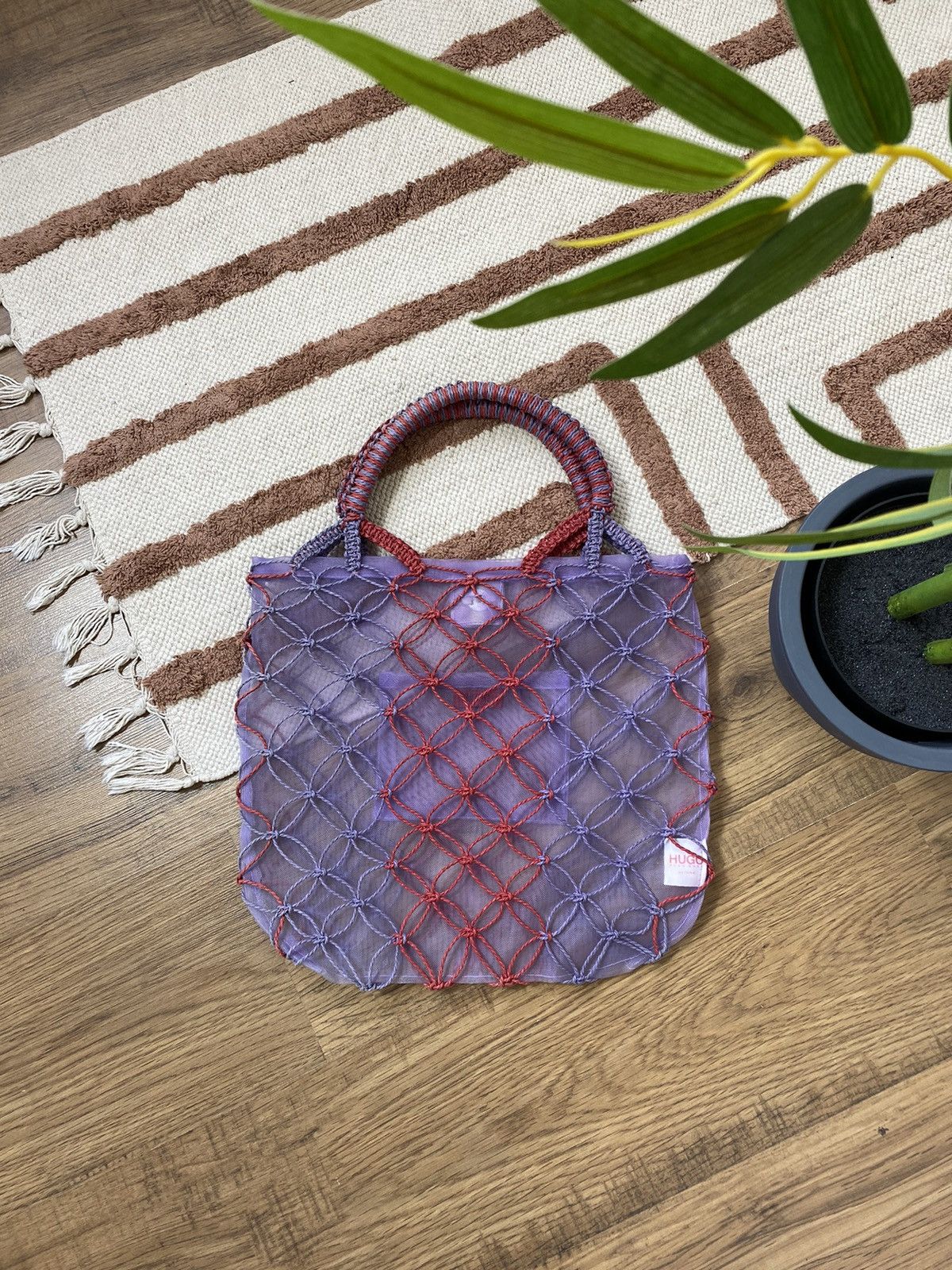 Hugo Boss HUGO BOSS PARFUMS MESH KNITTED STRAW BAG Size ONE SIZE - 1 Thumbnail
