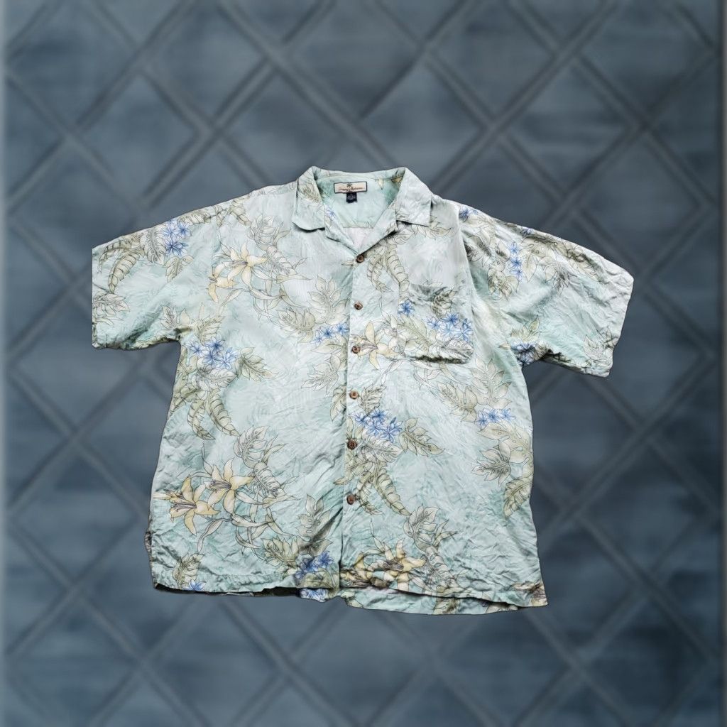 Tommy Bahama Tommy Bahama Shirt Adult XL Green Silk Floral Button-Up Hawaiian Mens Size US XL / EU 56 / 4 - 1 Thumbnail